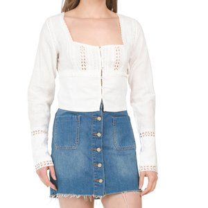 FREE PEOPLE White Joi Blouse